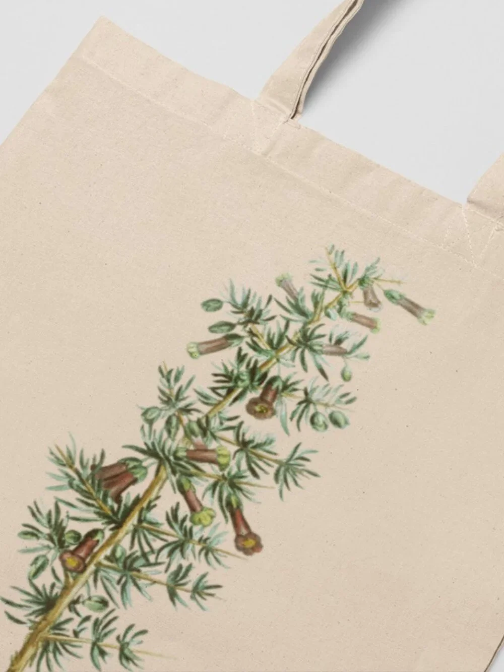 African Boxthorn Vintage Floral Print Graphic Canvas Tote Bag
